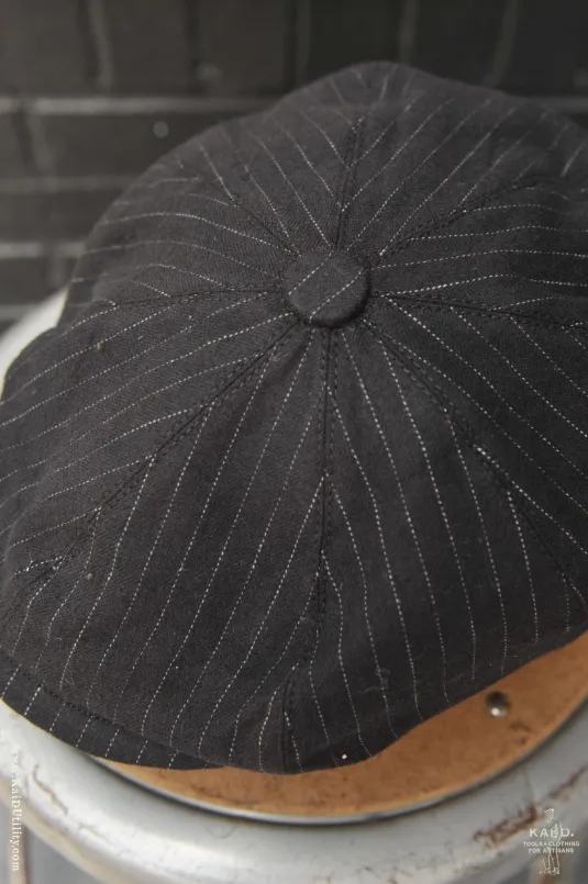 Peaky Hat -  Chalk Stripe Cotton Wool - XL