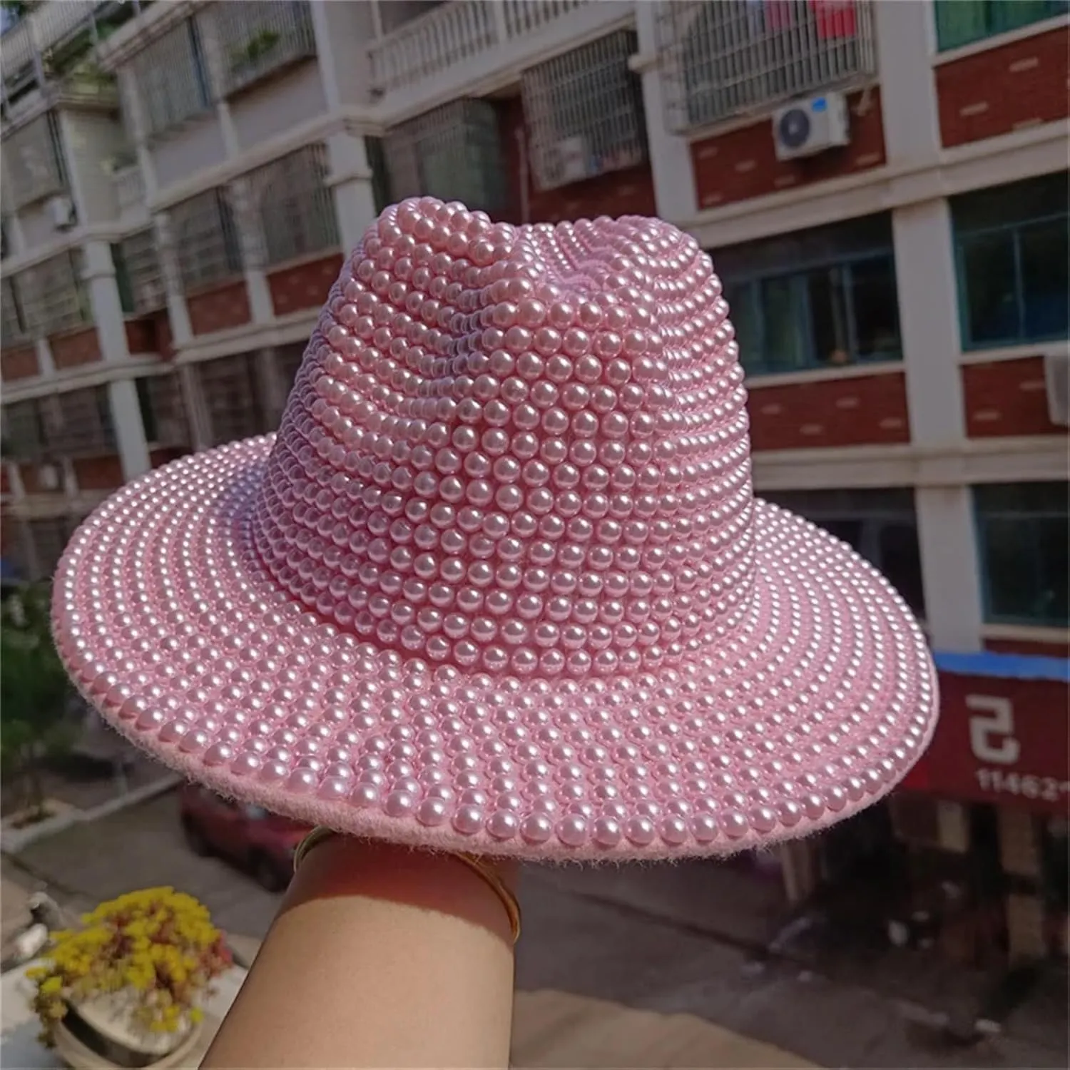 Pink Fedora Panama Men Women Fedora Hat