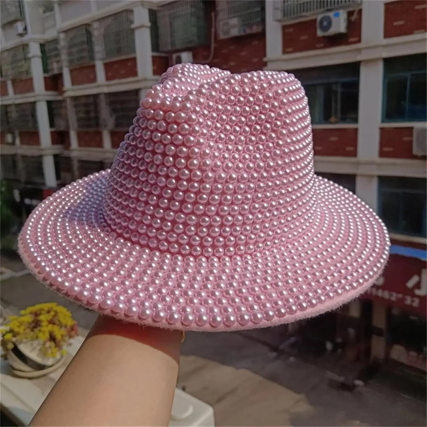 Pink Fedora Panama Men Women Fedora Hat