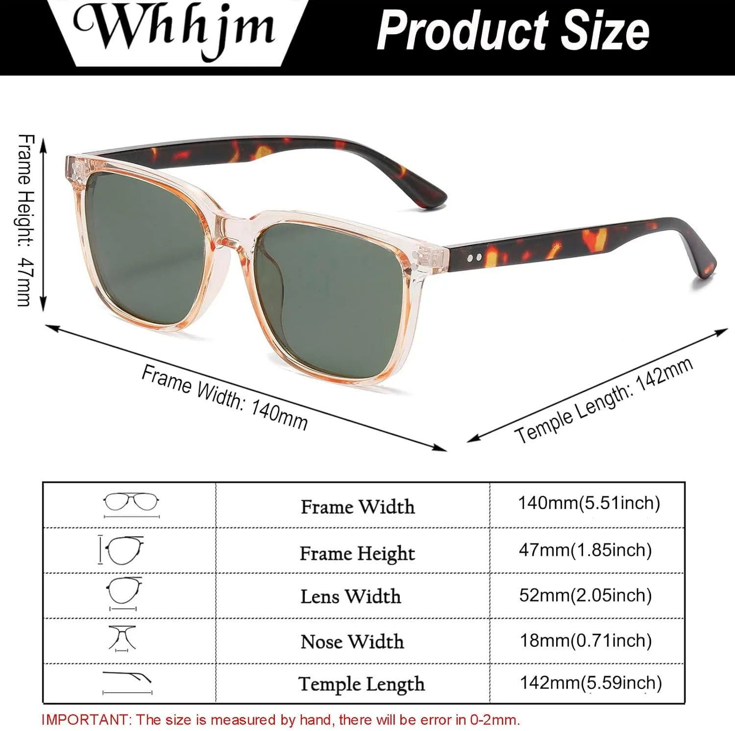 Polarized Square Sunglasses for Men Ultralight Classic Retro Square Driving Shades UV400 Protection Sun Glasses