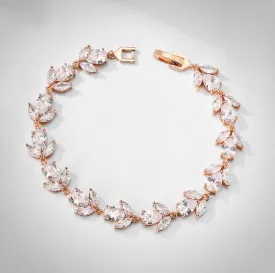 "Arista" - Cubic Zirconia Bridal Bracelet - Available in Rose Gold, Silver and Yellow Gold