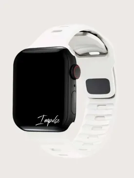 Ribbed Silicone Watch Band - White
