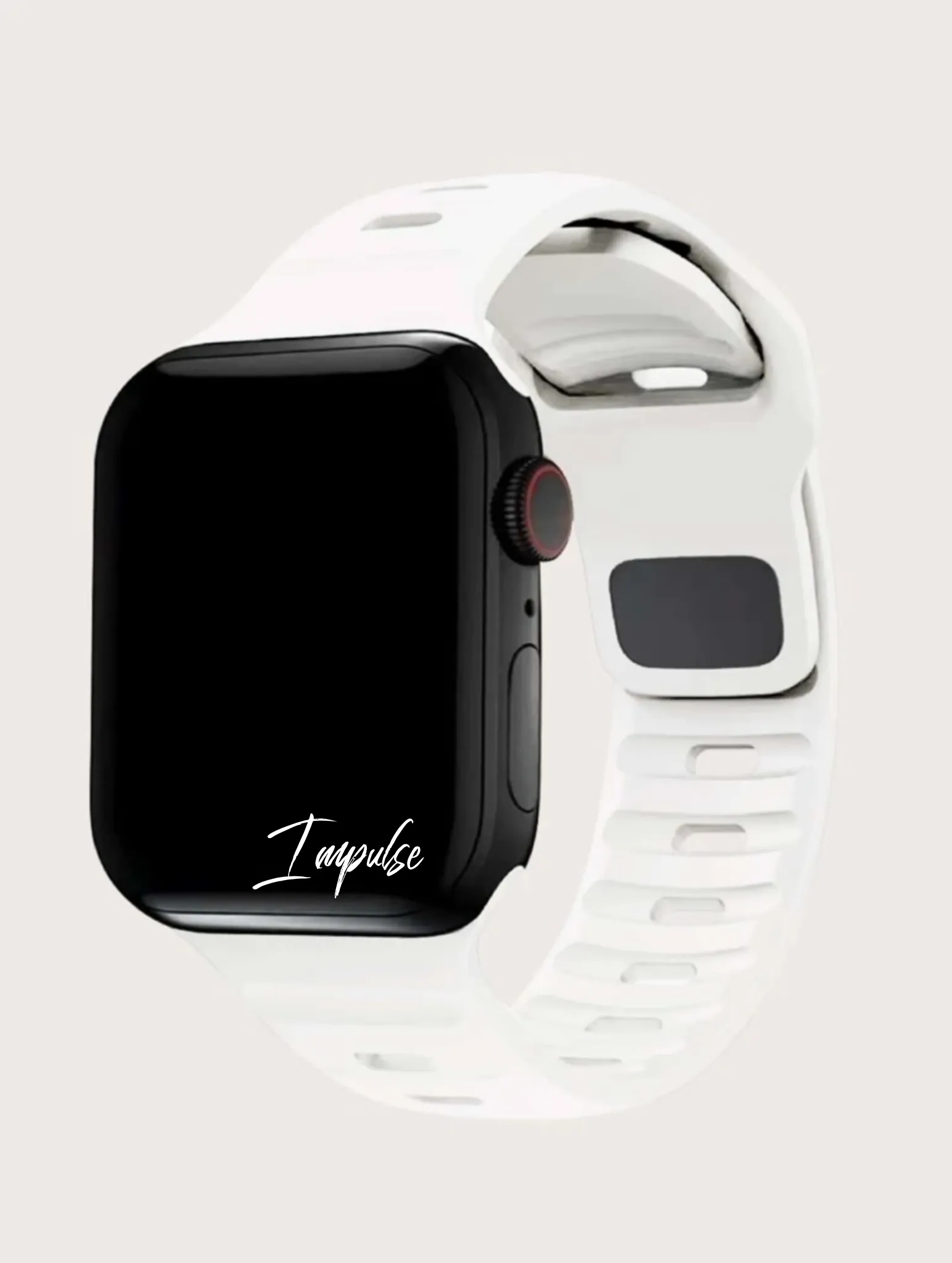 Ribbed Silicone Watch Band - White