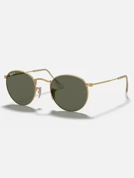 Round Metal Matte Gold/Green Classic G-15 Sunglasses