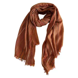 Rust Scarf - Unisex Scarf - Striped Scarf