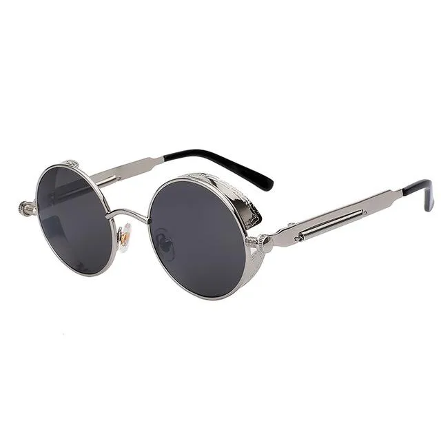 Steampunk Mirror Lens Round Sunglasses