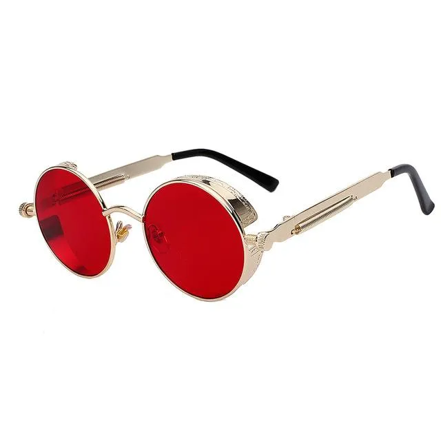 Steampunk Mirror Lens Round Sunglasses