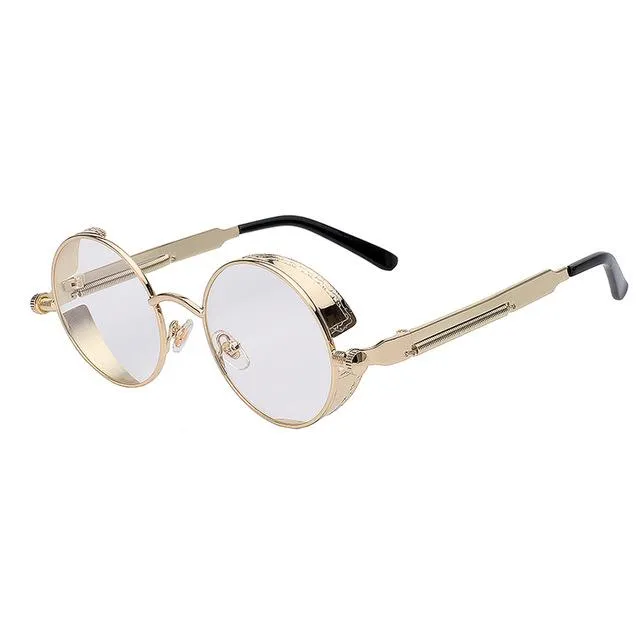 Steampunk Mirror Lens Round Sunglasses
