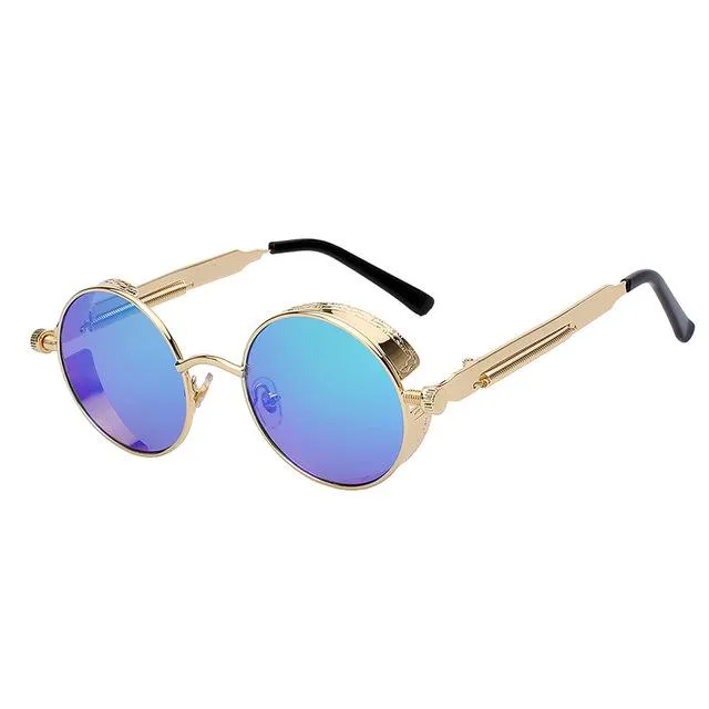 Steampunk Mirror Lens Round Sunglasses