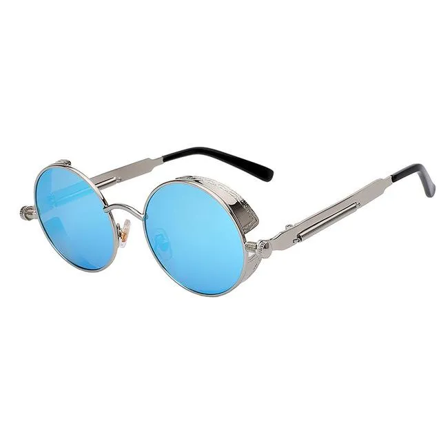 Steampunk Mirror Lens Round Sunglasses