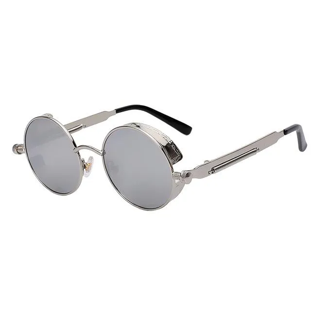 Steampunk Mirror Lens Round Sunglasses