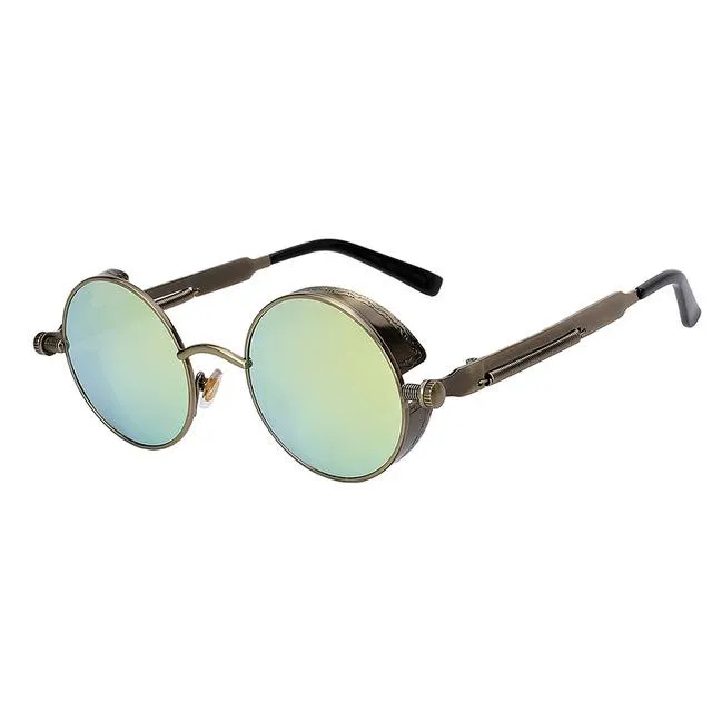 Steampunk Mirror Lens Round Sunglasses