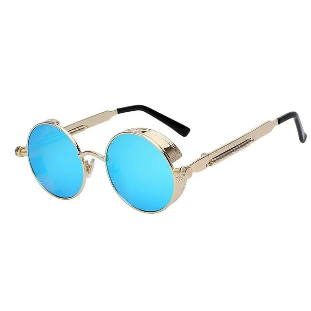 Steampunk Mirror Lens Round Sunglasses