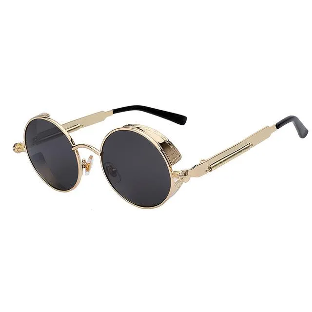 Steampunk Mirror Lens Round Sunglasses