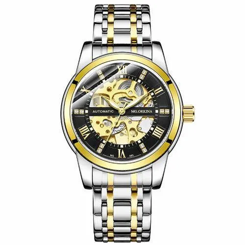 Steel Belt Mechanical Hollow Waterproof Luminous Watch
