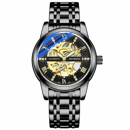 Steel Belt Mechanical Hollow Waterproof Luminous Watch