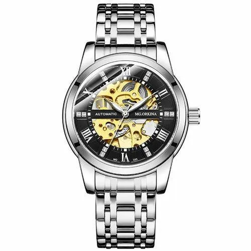 Steel Belt Mechanical Hollow Waterproof Luminous Watch