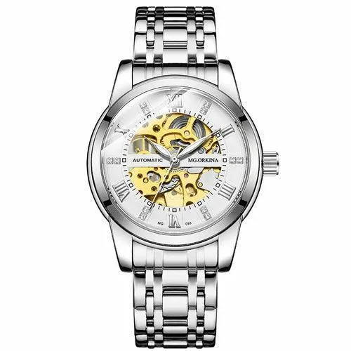 Steel Belt Mechanical Hollow Waterproof Luminous Watch