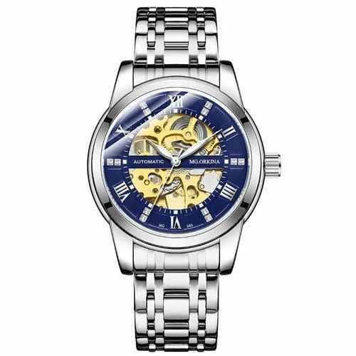 Steel Belt Mechanical Hollow Waterproof Luminous Watch