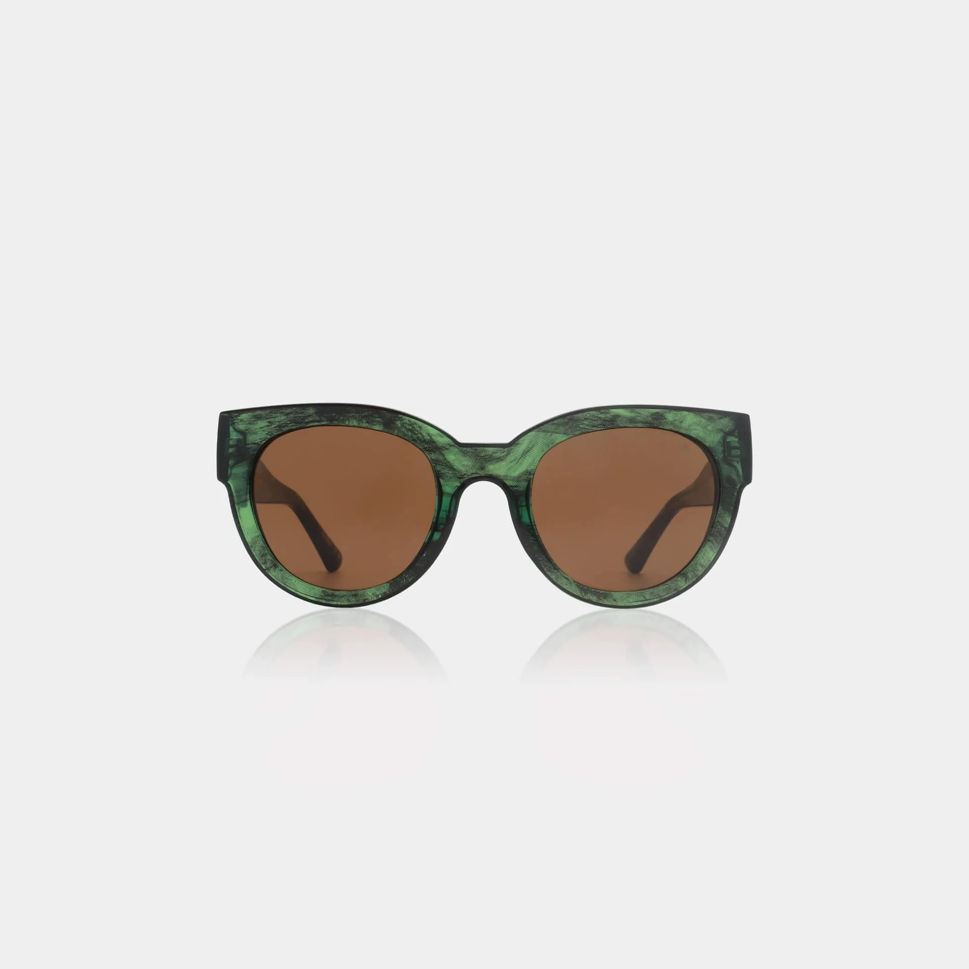 Sunglasses Round Lilly in Green Marble Transparent