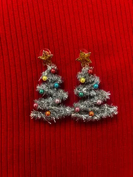 Tinsel Town Christmas Tree Earrings