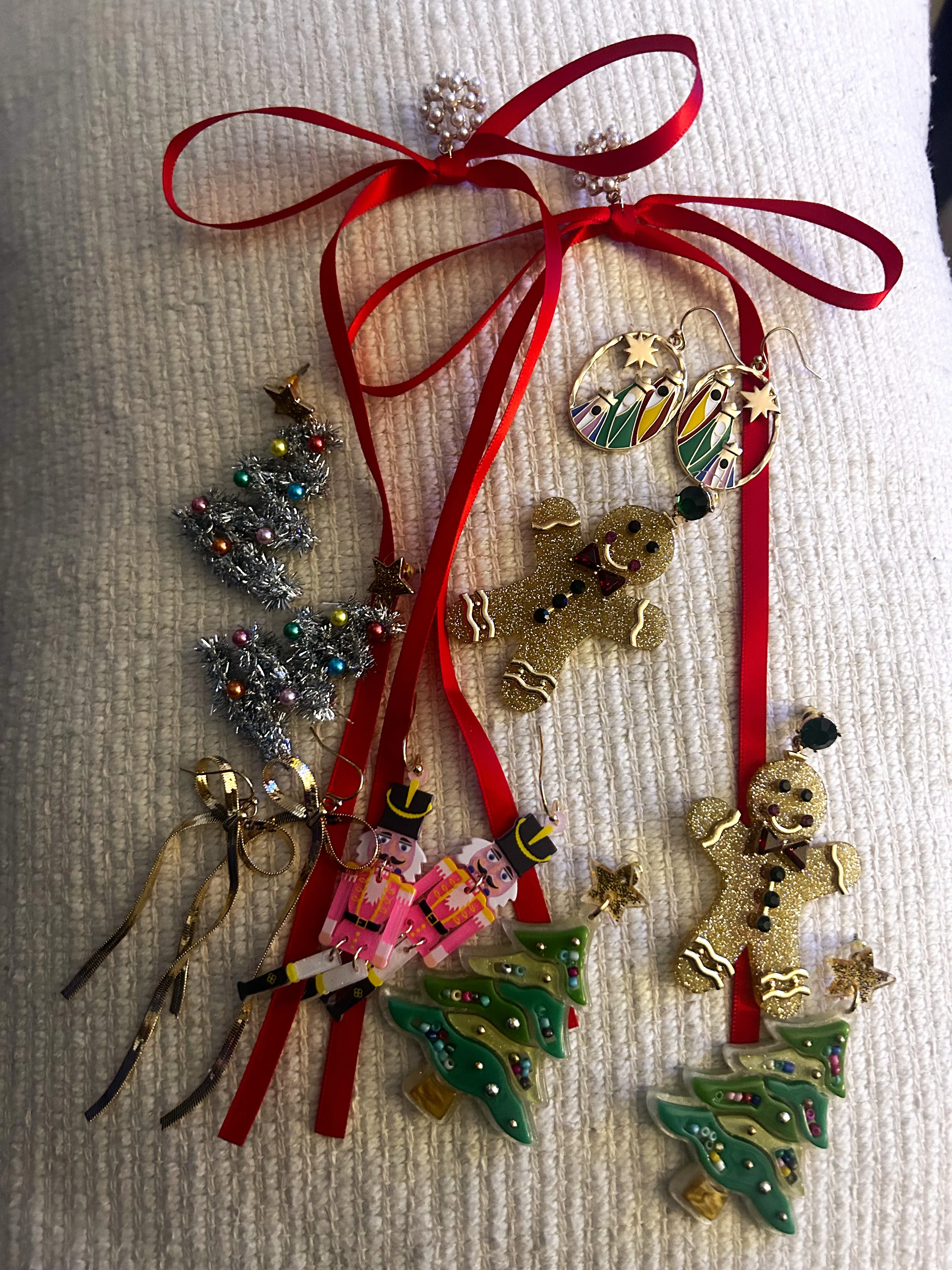Tinsel Town Christmas Tree Earrings