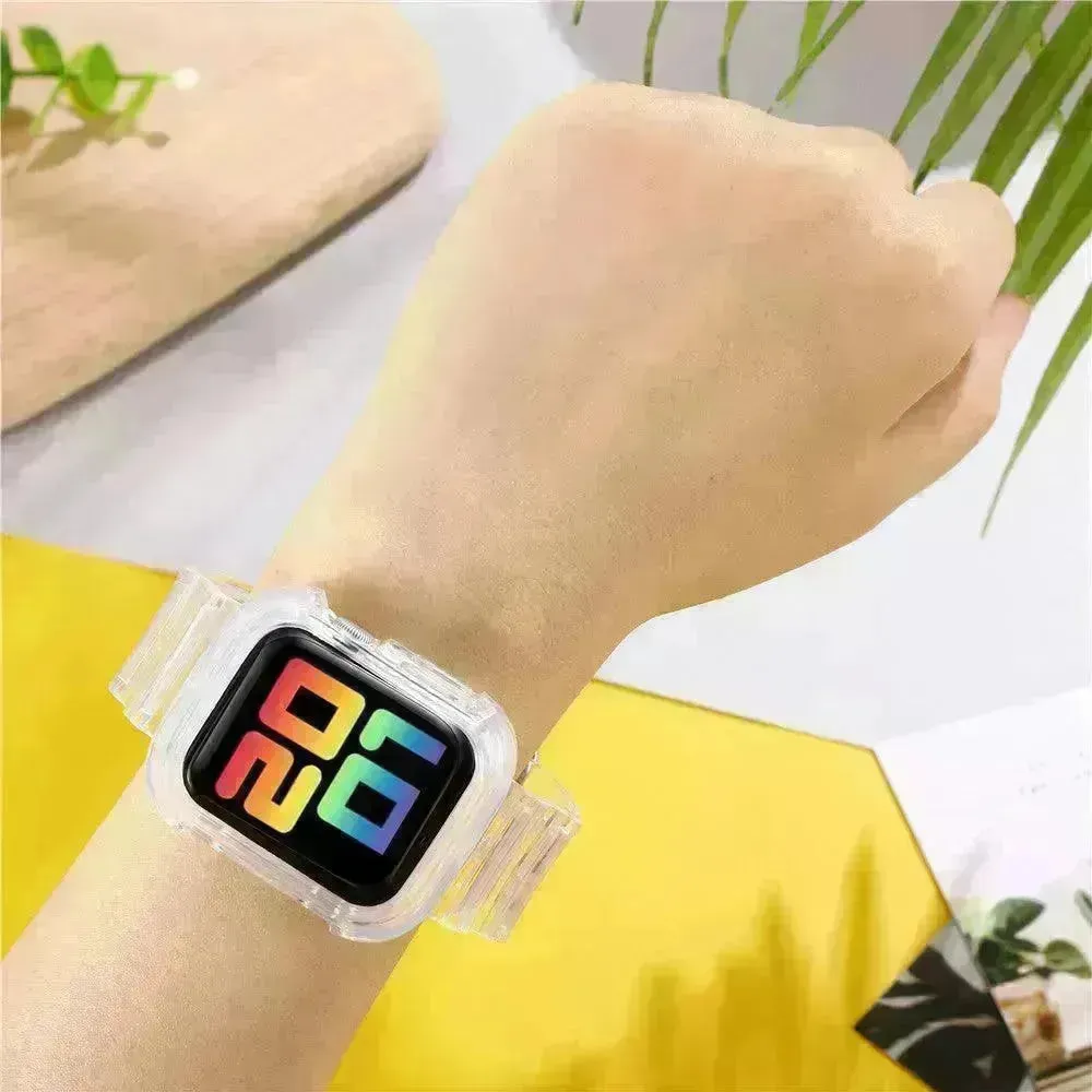 Transparent TPU Protective Candy Glacier One Smart Watch Strap Watch Band