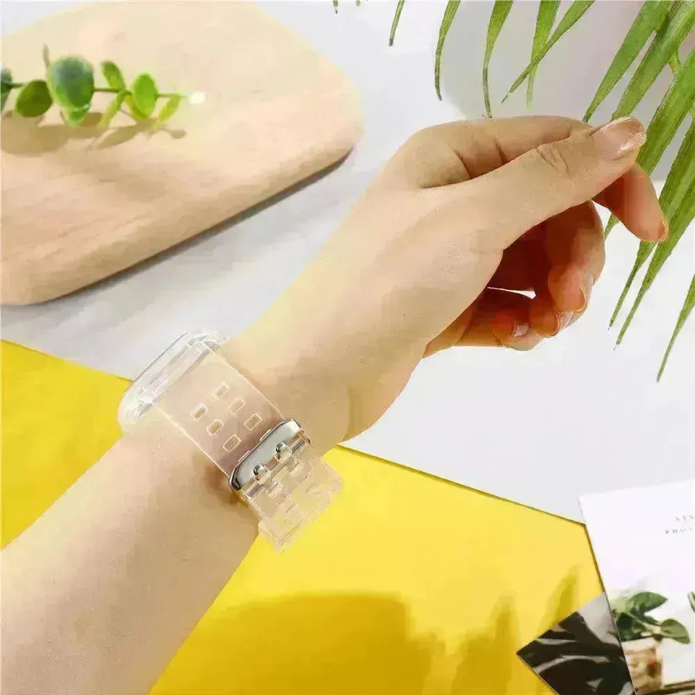 Transparent TPU Protective Candy Glacier One Smart Watch Strap Watch Band