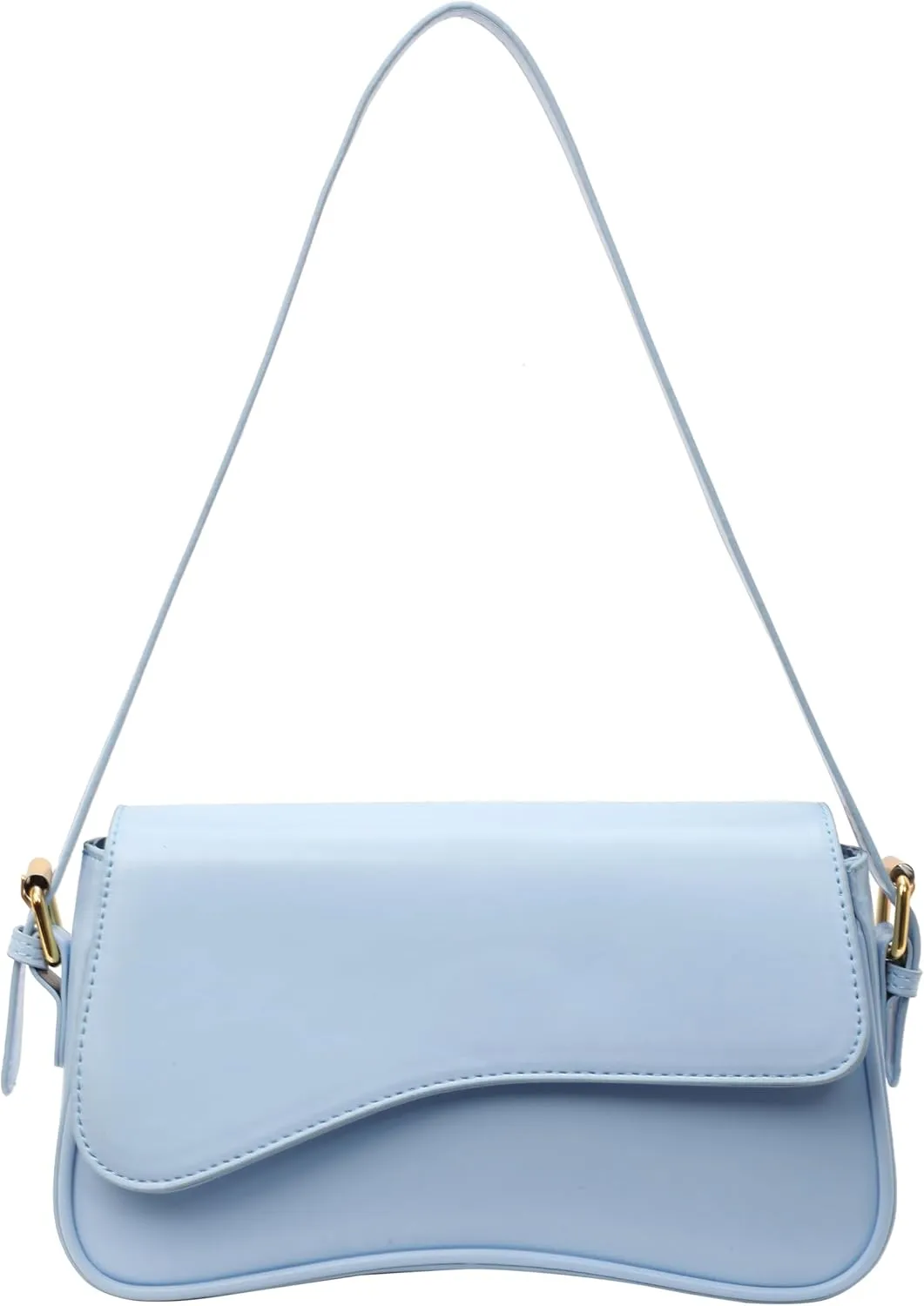 Trendy Y2K Vegan Leather Shoulder Bag for Women - Hobo Handbag, Clutch & Saddle Bag with Removable Strap