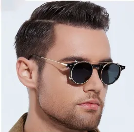 Unisex Removable Polarized Lens Round Sunglasses, Retro round sunglasses, Vintage Style Round Glasses