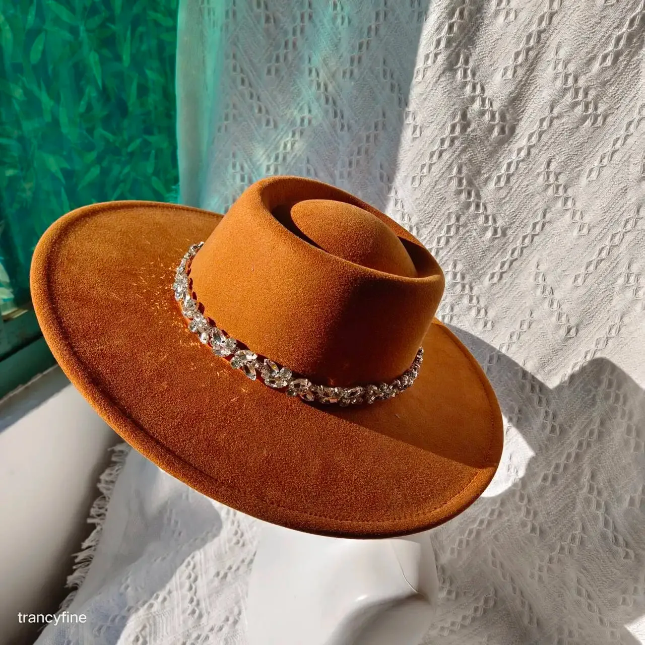 Vegan Suede Wide Brim Fedora Hat
