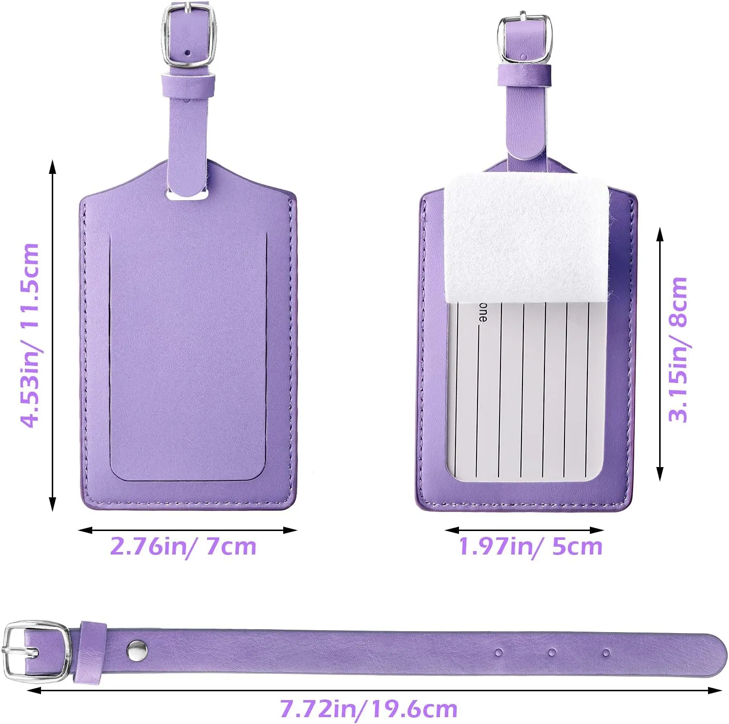 Weewooday 8 Pcs PU Leather Luggage Tags for Suitcases PU Leather Name ID Labels Privacy Luggage Tags for Travel Tags Bag Case (Yellow, Pink, Blue, Brown, Purple, Watermelon Red, Orange, Black)