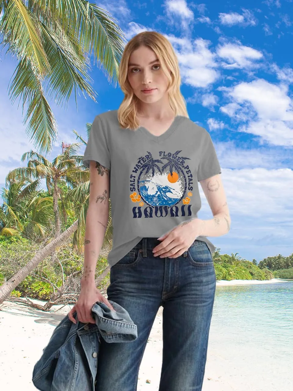 Women V Neck Sunflower Graphic Shirt Cute Dandelion Teen Girls Tee Tops Short Sleeve Cowgirls Casual T Shirts