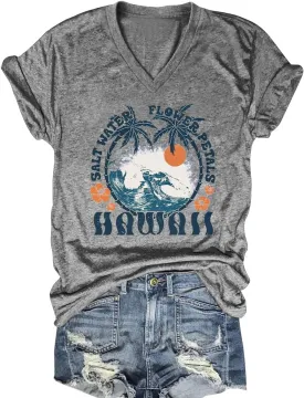 Women V Neck Sunflower Graphic Shirt Cute Dandelion Teen Girls Tee Tops Short Sleeve Cowgirls Casual T Shirts