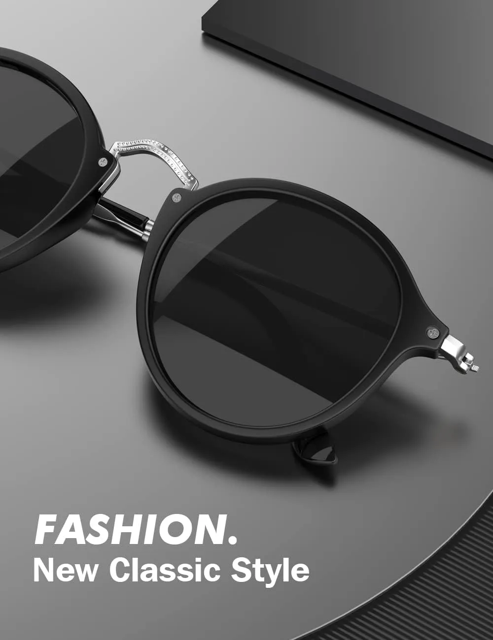 Women's Retro Round Sunglasses - Polarized Anti Glare UV400 Protection Vintage Driving Shades